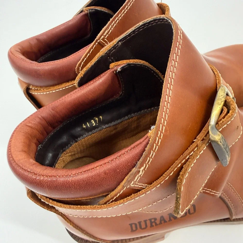 Durango SW1472 Mens Tan Leather Square Toe Buckle Ankle Boots Size 9.5‎ D Brazil
